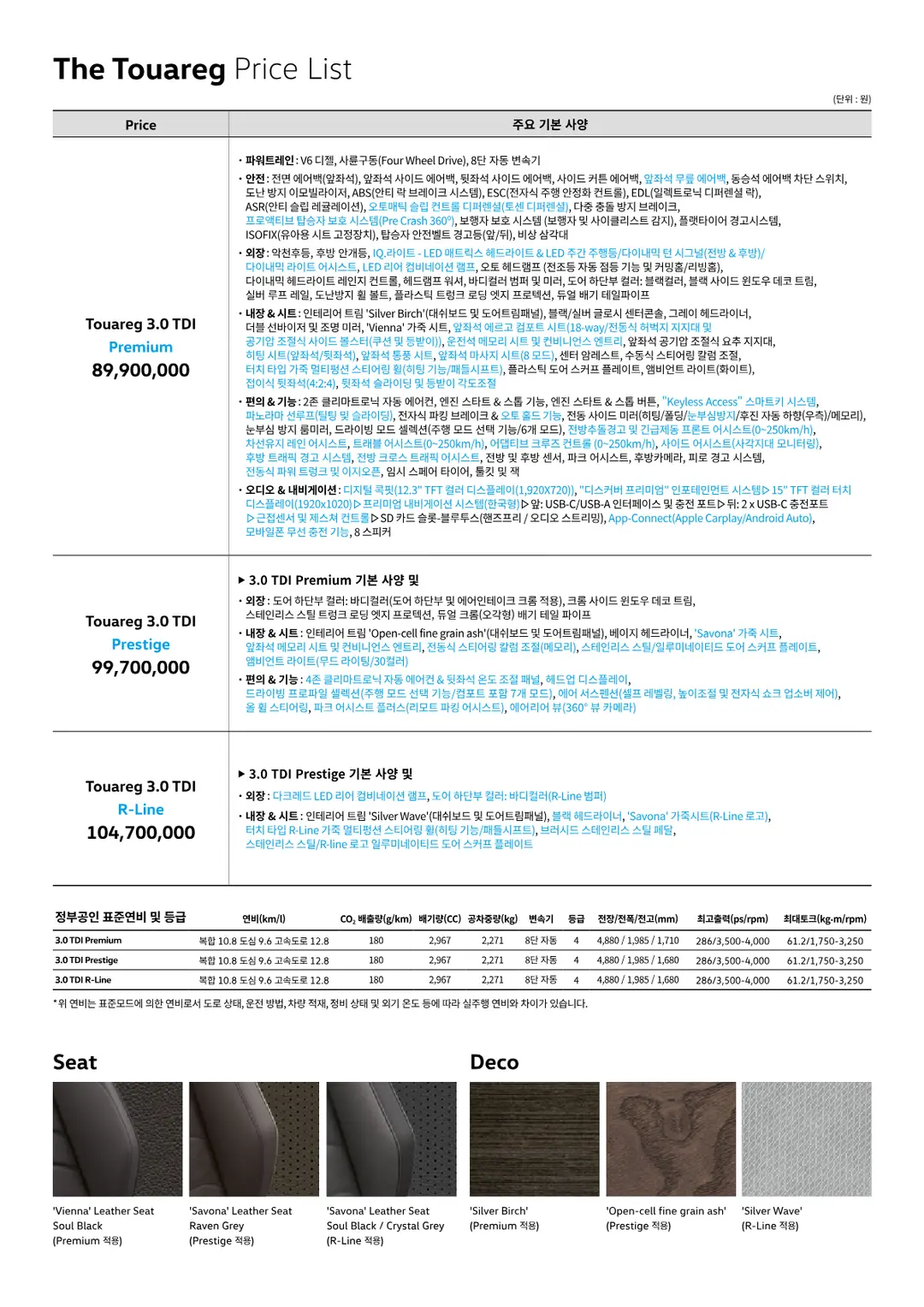 폭스바겐 투아렉 2023년형 카탈로그 4페이지