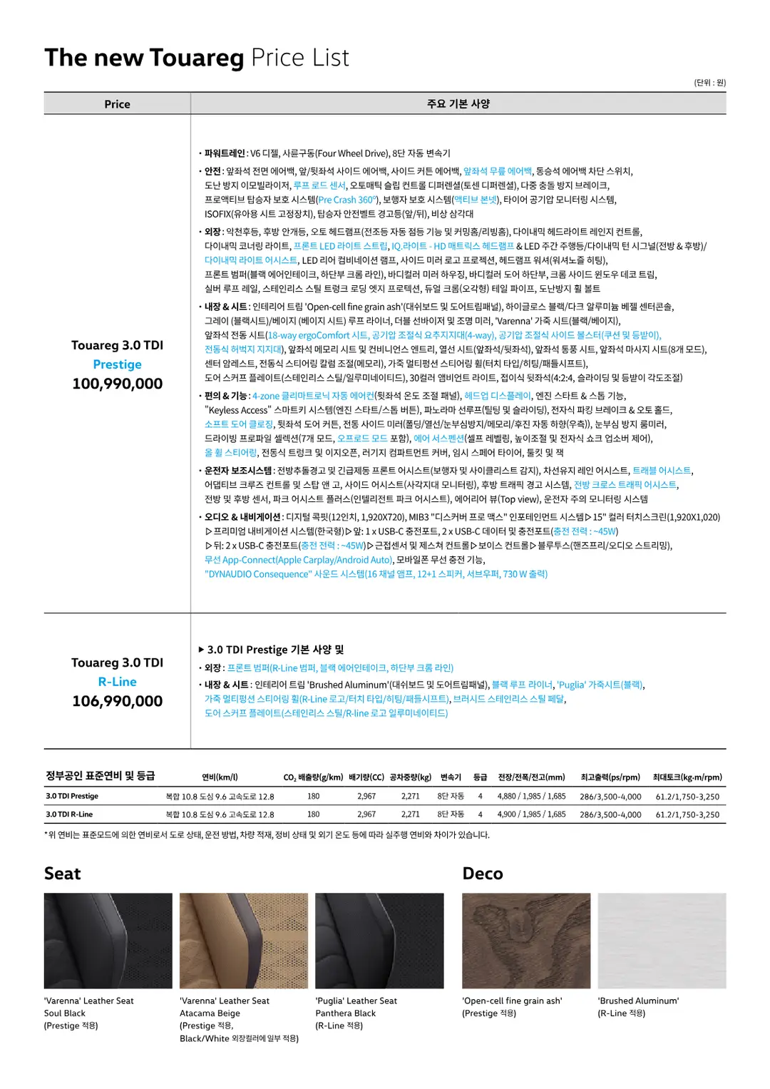 폭스바겐 투아렉 2024년형 카탈로그 4페이지